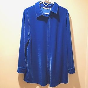Blue velour long short,  long sleeve,